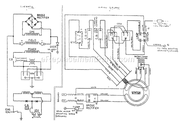 Page F Diagram and Parts List for 8836-0  Briggs and Stratton Generator